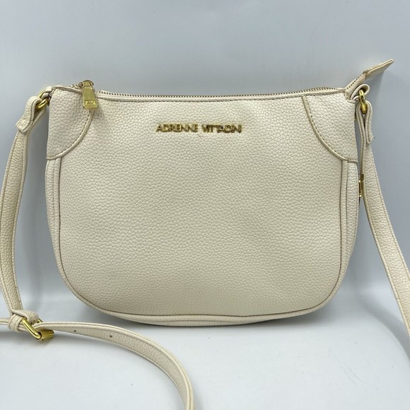 Adrienne Vittadini Handbag Womens Cross Body Shoulder Handbag Beige - Picture 1 of 16